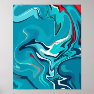 Poster Harmonia Azul Fluida