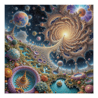 Póster Harmonia cósmica abstrata com energia de mandala