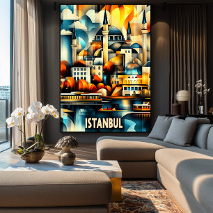 Poster Harmonia Cubista de Istambul – Arte de Paisagem Ur