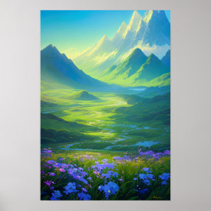 Poster Harmonia da Natureza, Vale Verde Majestoso