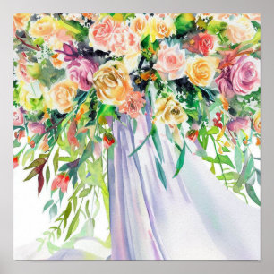 Poster Harmonia de Blooming, Buquê de Bridal em Cascata 1