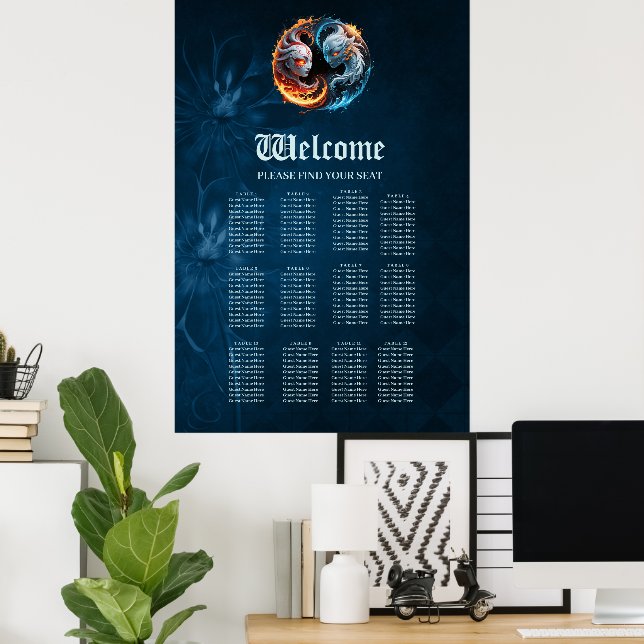 Poster Harmonia elementar, yin e yang da natureza. (Escritório em casa)