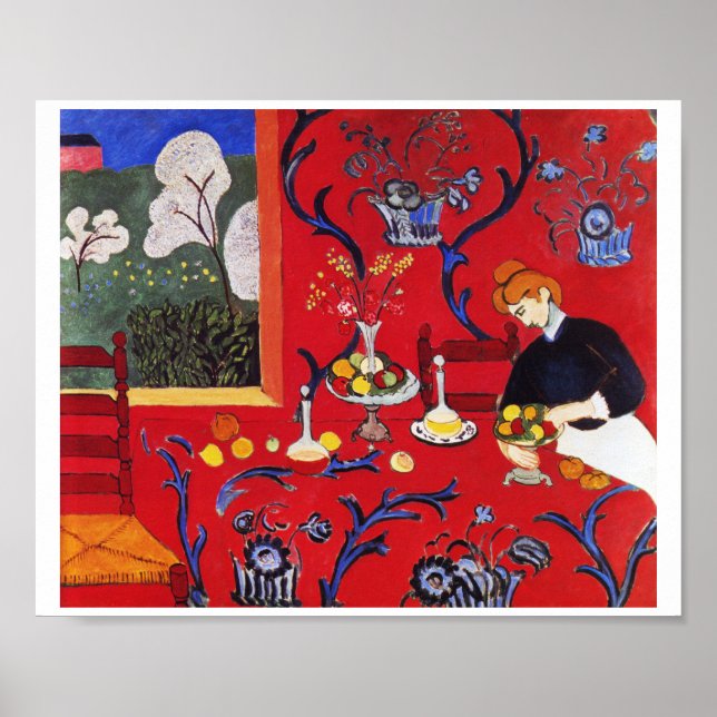 Poster Harmonia em Vermelho, Matisse (Frente)