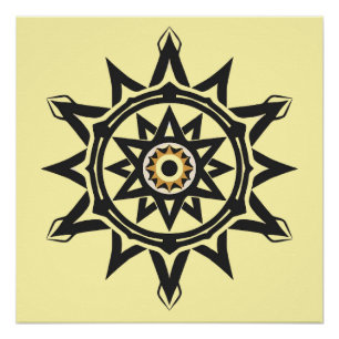 Póster Harmonia Eterna Mandala - Geometria divina em Dour