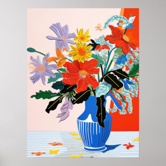 Poster Harmonia Floral: Uma Vase Vibrante (Frente)