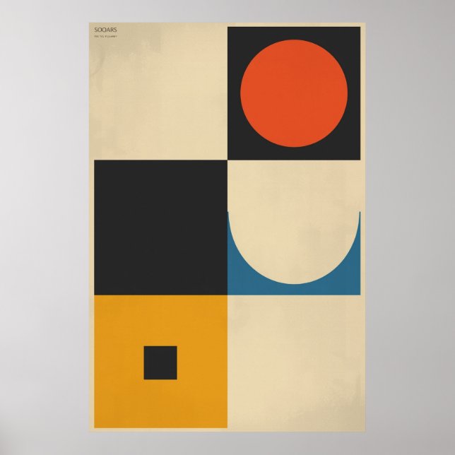 Poster Harmonia Geométrica - Formas Abstrato minimalistas (Frente)