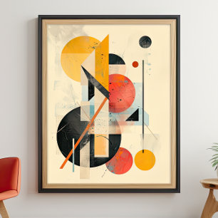 Poster Harmonia Geométrica: Fusão Modernista de Meados do
