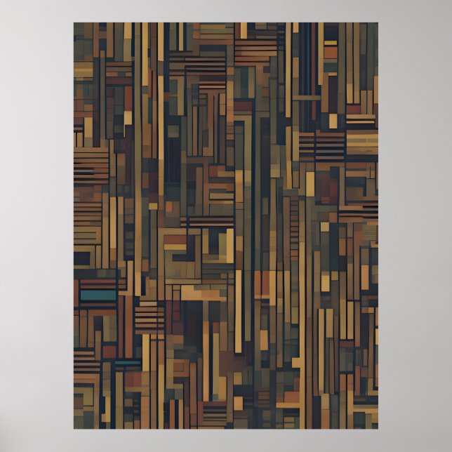 Poster Harmonia Geométrica Russa - Design abstrato de mad (Frente)