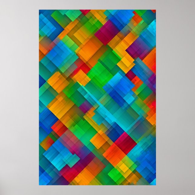 Poster Harmonia Geométrica Vibrante (Frente)