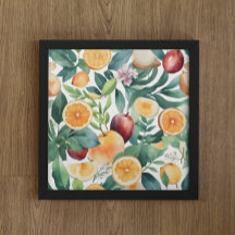 Harmonia Tropical de Cores Aquáticas de Frutas e F