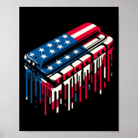 Harmônica de Gotejamento de Tinta Bandeira America
