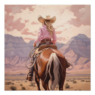 Póster Harmônicas: Arte de Muro de Cowgirl