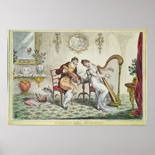 Póster Harmony antes de Matrimony, 1805 (Frente)