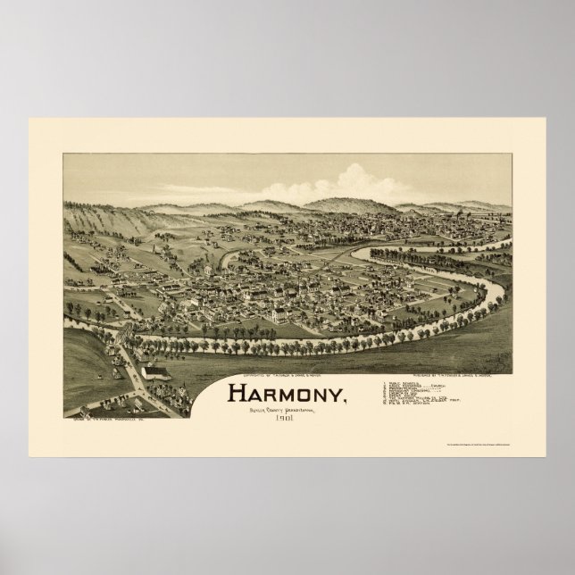 Póster Harmony, PA Panorâmica - 1901 (Frente)
