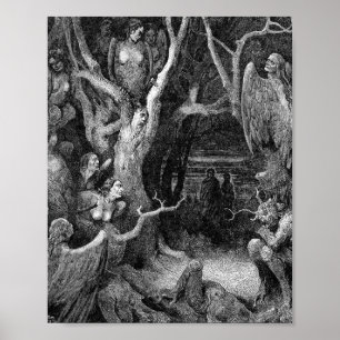 Poster Harpies Na Floresta De Suicídios Gustave Dore