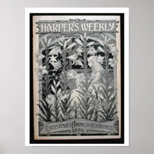 Póster "Harpista semanal", anúncios 1896 do Natal (l