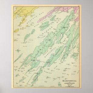 Poster Harpswell, ilhas adjacentes