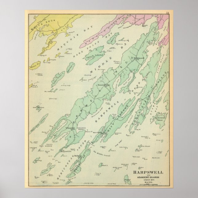 Poster Harpswell, ilhas adjacentes (Frente)