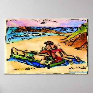 POSTER HARRIET DAVIDSOHN ILUSTRATION - NA PRAIA