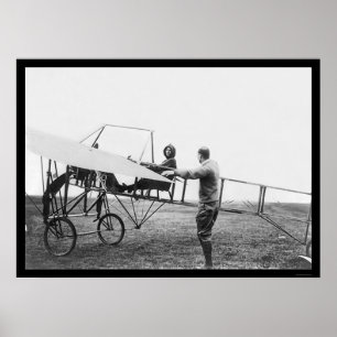 Póster Harriet Quimby em seu avião 1911