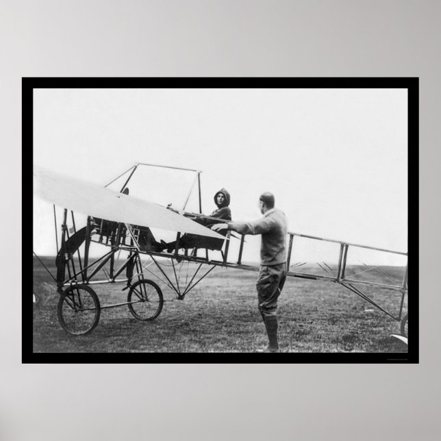 Póster Harriet Quimby em seu avião 1911 (Frente)