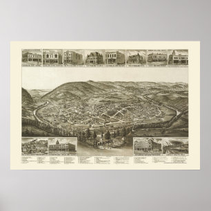 Póster Harriman, mapa panorâmico do TN - 1892
