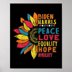 Poster Harris 2020 Peace Love Igualdade Esperam Diversida
