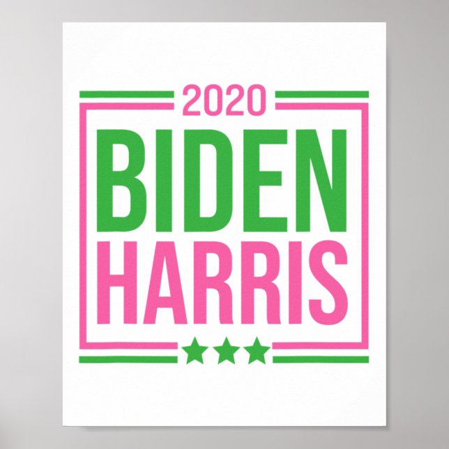 Poster Harris 2020, Verdes Cor-de-Rosa, Dar Votação (Frente)
