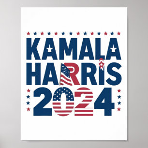 Poster Harris 2024 Declaração Patriótica Política Democra