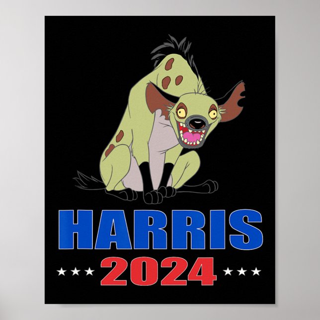 Poster Harris 2024 Engraçado Hyena (Frente)