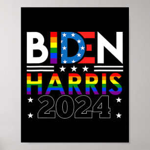 Poster Harris 2024 Rainbow Flag Orgulho gay Lgbt Democrat