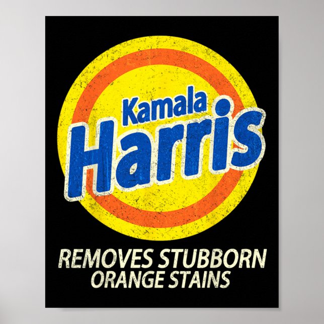 Poster Harris 2024 Remove Funny Laranja Stubborn (Frente)