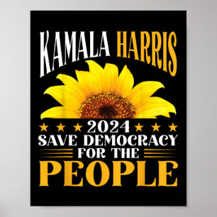Poster Harris 2024 Salva Democracia Para As Pessoas Sunfl