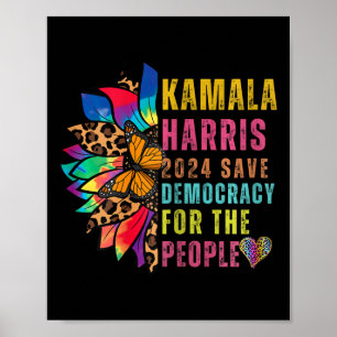 Poster Harris 2024 Salva Democracia Para As Pessoas Sunfl