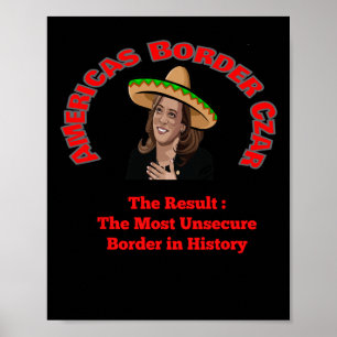 Poster Harris Border Czar Engraçado Político T