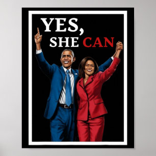 Poster Harris E Barack Obama Na Frente, Eleições 2024