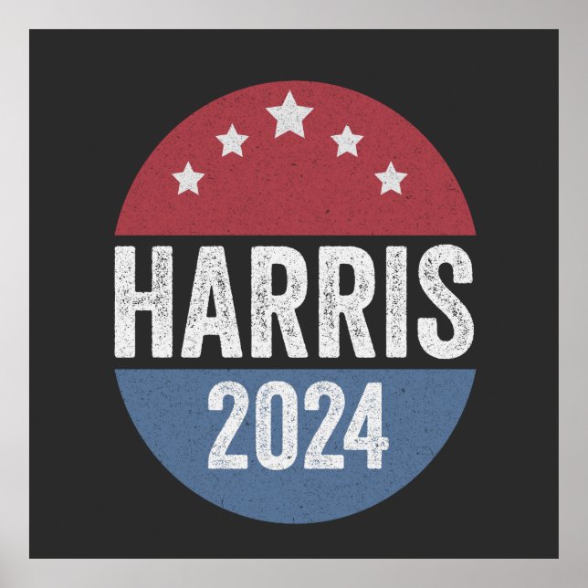 Poster Harris Para Presidente Eleito Democratas Americano (Frente)