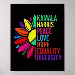 Poster Harris Peace Love Igualdade Esperam Diversidade 1