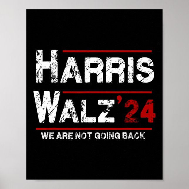 Poster Harris Tim Walz 2024 Não Voltaremos À Eleição (Frente)