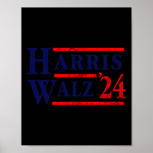 Poster Harris Tim Walz 2024 Partido Democrata Eleitoral