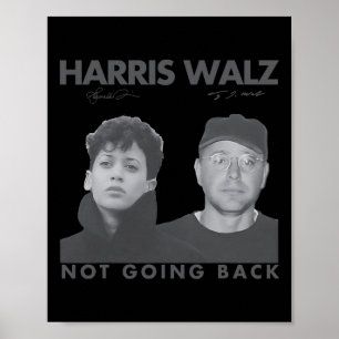 Poster Harris W Not Back 80s Foto Retro 2024 Votação
