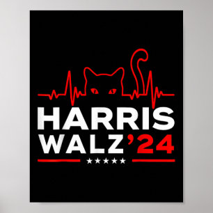 Poster Harris Waltz 2024 Eleição Harris Tim Waltz Heartb