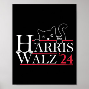 Poster Harris Waltz 2024 Gato Engraçado Lady Kamala Harri