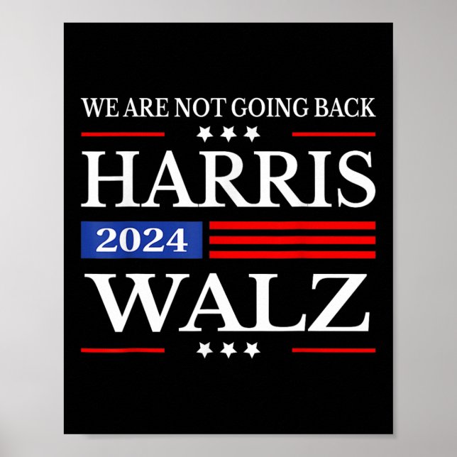 Poster Harris Waltz 2024 Não vamos voltar Kamala Harr (Frente)