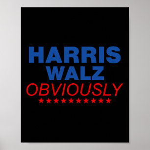 Poster Harris Waltz Obviamente 2024 Balz Para A Walz