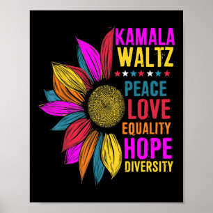 Poster Harris Waltz Peace Love Igualdade Esperam Diversid