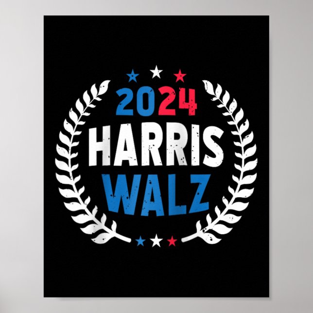 Poster Harris Walz 2024 Eleição Kamala Harris Tim Waltz (Frente)