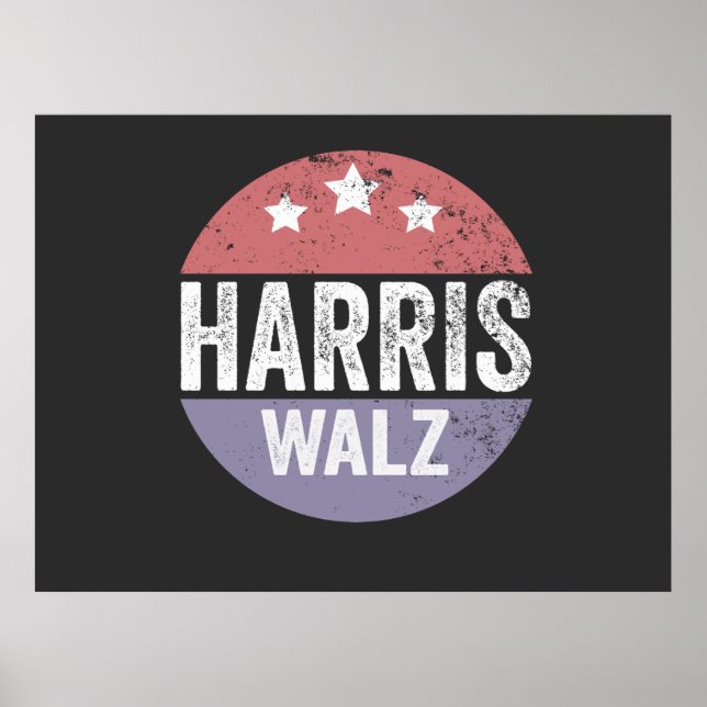 Poster Harris Walz 2024 Eleição Kamala Tim Waltz América (Frente)