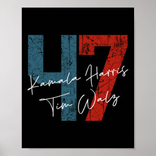Poster Harris Walz 2024 Harris Presidente Waltz Democrata