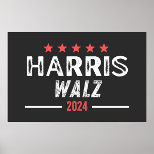 Poster Harris Walz 2024, kamala harris presidente, Walz V